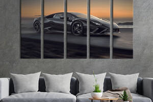 Картина на холсте KIL Art Авто Lamborghini Huracan в вечерних сумерках 87x50 см (1371-51)