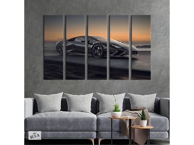 Картина на полотні KIL Art Авто Lamborghini Huracan у вечірніх сутінках 155x95 см (1371-51)
