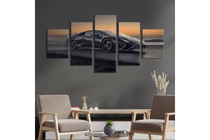 Картина на холсте KIL Art Авто Lamborghini на фоне морских сумерек 162x80 см (1371-52)