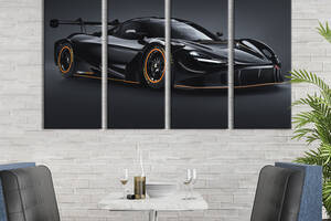 Картина на холсте KIL Art Авто McLaren 720S в чёрном цвете 209x133 см (1354-41)