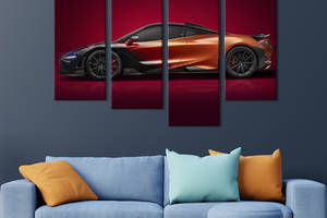 Картина на холсте KIL Art Авто McLaren 765LT Strata на ярком фоне 149x106 см (1377-42)