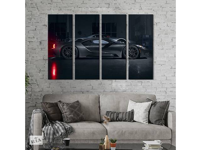 Картина на холсте KIL Art Автомобиль Ford GT Liquid Carbon цвета графит 149x93 см (1258-41)