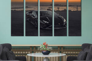 Картина на полотні KIL Art Автомобіль Lamborghini Huracаn на березі моря 87x50 см (1375-51)