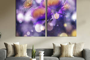Картина на холсте KIL Art Бабочка и красивые тюльпаны 165x122 см (789-2)