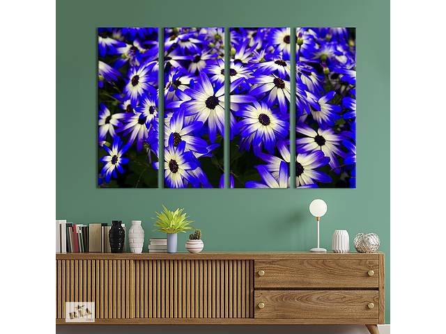 Картина на холсте KIL Art Бело-синие садовые цветы 149x93 см (938-41)