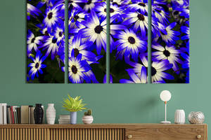Картина на холсте KIL Art Бело-синие садовые цветы 209x133 см (938-41)