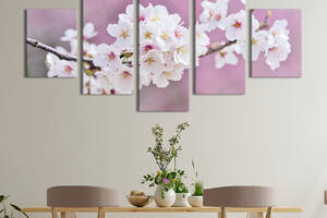 Картина на холсте KIL Art Белое цветение вишни 162x80 см (795-52)