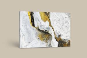 Картина на холсте KIL Art Белый мрамор с золотом 51x34 см (176)