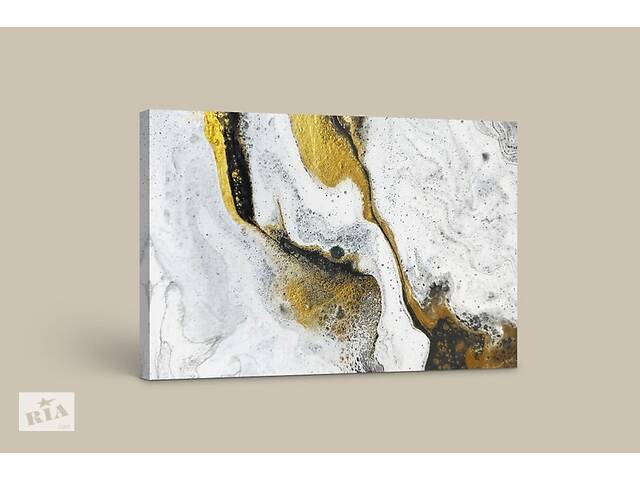 Картина на холсте KIL Art Белый мрамор с золотом 51x34 см (176)