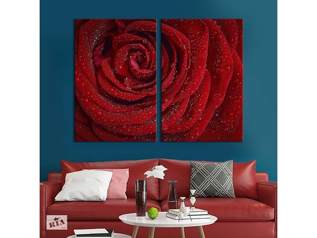 Картина на холсте KIL Art Блестящая роса на розе 165x122 см (976-2)