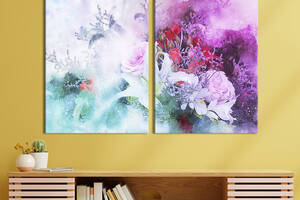 Картина на холсте KIL Art Большой абстрактный букет цветов 111x81 см (854-2)