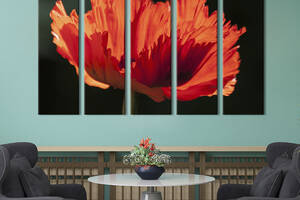 Картина на холсте KIL Art Большой красный цветок мака 132x80 см (969-51)