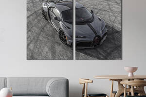 Картина на холсте KIL Art Bugatti Chiron Pur Sport вид сверху 111x81 см (1297-2)
