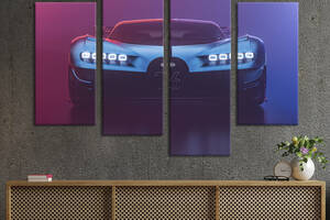 Картина на холсте KIL Art Bugatti Chiron Vision GT в синем цвете 149x106 см (1304-42)