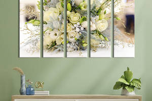 Картина на холсте KIL Art Букет белых роз невесты 155x95 см (935-51)
