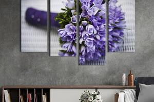 Картина на холсте KIL Art Букет фиолетовых фрезий 129x90 см (783-42)