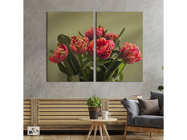 Картина на холсте KIL Art Букет красных тюльпанов 165x122 см (1007-2)