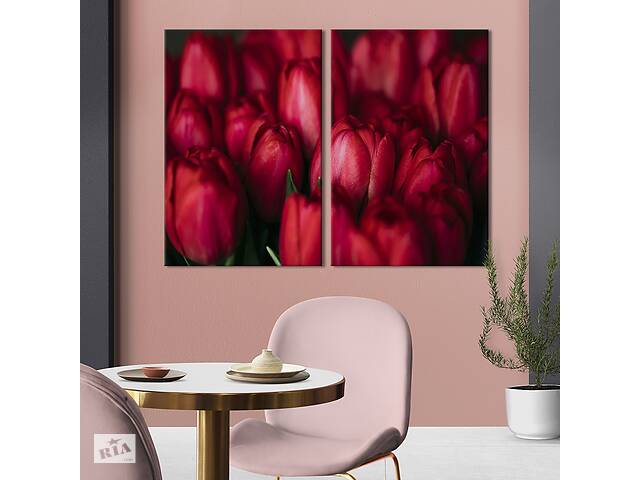 Картина на холсте KIL Art Букет малиновых тюльпанов 111x81 см (963-2)