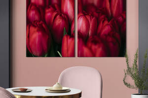 Картина на холсте KIL Art Букет малиновых тюльпанов 165x122 см (963-2)