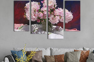 Картина на холсте KIL Art Букет нежно-розовых пионов 129x90 см (787-42)