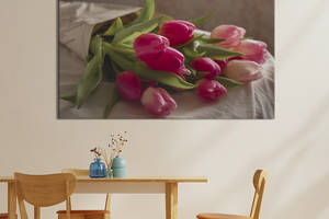 Картина на холсте KIL Art Букет розовых тюльпанов 122x81 см (936-1)