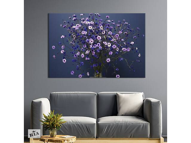 Картина на холсте KIL Art Букет синих полевых цветов 122x81 см (869-1)