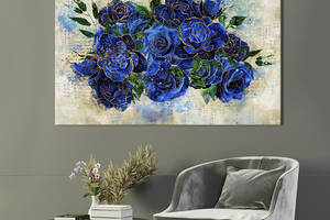 Картина на холсте KIL Art Букет синих роз 51x34 см (989-1)