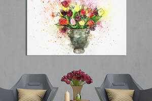 Картина на холсте KIL Art Букет ярких тюльпанов 75x50 см (819-1)