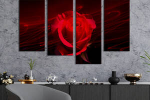 Картина на холсте KIL Art Бутон одинокой алой розы 149x106 см (773-42)