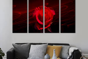 Картина на холсте KIL Art Бутон одинокой красной розы 89x53 см (773-41)