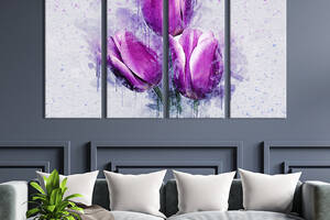 Картина на холсте KIL Art Бутоны фиолетовых тюльпанов 209x133 см (861-41)