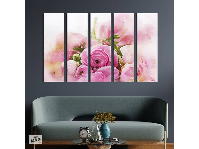 Картина на холсте KIL Art Бутоны розовых пионов 155x95 см (857-51)