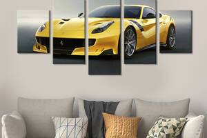 Картина на холсте KIL Art Быстрая жёлтая Ferrari 162x80 см (1316-52)
