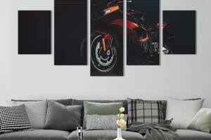 Картина на холсте KIL Art Быстрый красный мотоцикл 112x54 см (1369-52)
