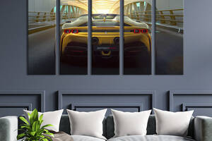 Картина на холсте KIL Art Быстрый спортивный автомобиль Ferrari SF90 Spider 132x80 см (1319-51)