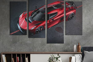 Картина на холсте KIL Art Быстрый суперкар Koenigsegg Jesko Absolut 129x90 см (1241-42)