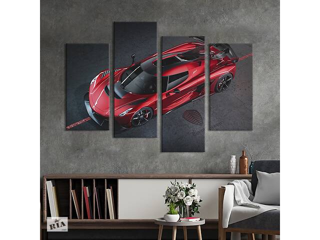 Картина на холсте KIL Art Быстрый суперкар Koenigsegg Jesko Absolut 89x56 см (1241-42)