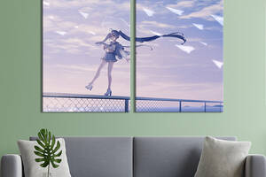 Картина на холсте KIL Art Чарующая девушка-аниме 111x81 см (1526-2)