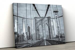 Картина на холсте KIL Art Чёрно-белый Бруклинский мост 81x54 см (260)