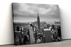 Картина на холсте KIL Art Чёрно-белый Нью-Йорк 51x34 см (284)