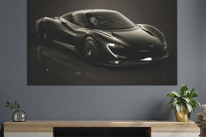 Картина на холсте KIL Art Чёрный McLaren Speedtail 122x81 см (1360-1)