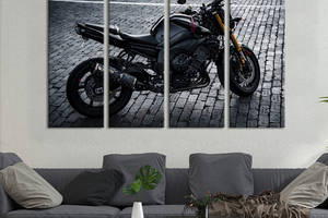 Картина на холсте KIL Art Чёрный мотоцикл Yamaha FZ1 209x133 см (1379-41)