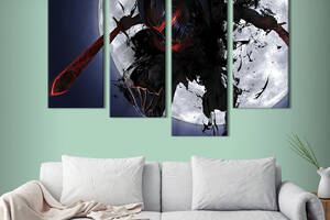 Картина на холсте KIL Art Чёрный ниндзя аниме 129x90 см (1423-42)