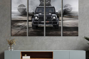 Картина на холсте KIL Art Чёрный внедорожник Mercedes AMG G63 Brabus 149x93 см (1247-41)