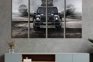 Картина на холсте KIL Art Чёрный внедорожник Mercedes AMG G63 Brabus 89x53 см (1247-41)