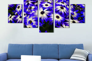 Картина на холсте KIL Art Чудесные сине-белые цветы 162x80 см (938-52)
