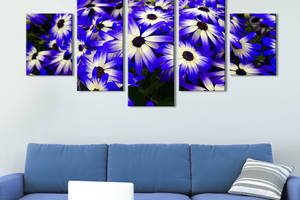 Картина на холсте KIL Art Чудесные сине-белые цветы 112x54 см (938-52)