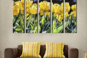 Картина на холсте KIL Art Чудесные жёлтые тюльпаны 132x80 см (906-51)