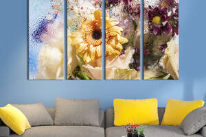 Картина на холсте KIL Art Чудесный букет садовых цветов 89x53 см (939-41)