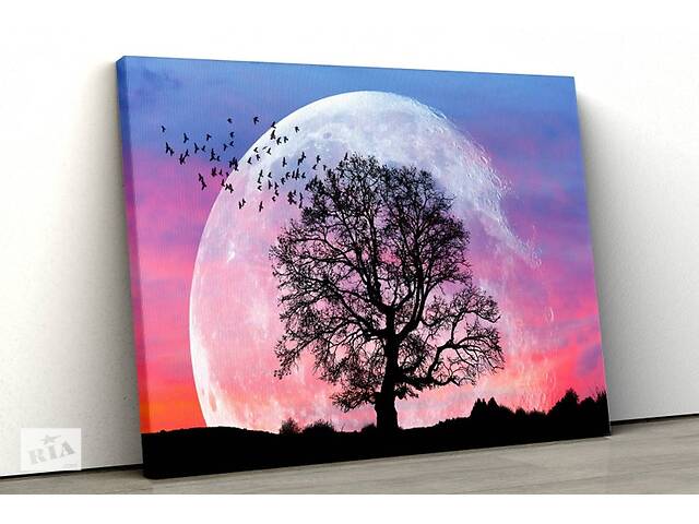 Картина на холсте KIL Art Дерево на фоне луны 51x34 см (379)